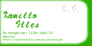 kamillo illes business card